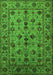 Machine Washable Oriental Green Industrial Area Rugs, wshurb2436grn