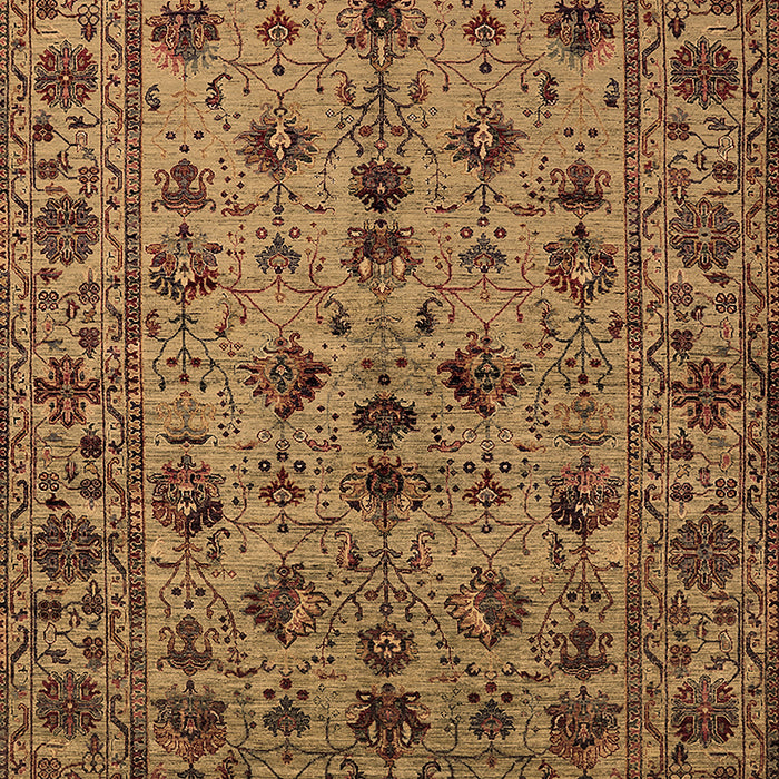 Machine Washable Oriental Brown Industrial Rug, wshurb2436brn