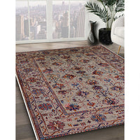 Mid-Century Modern Red Brown Oriental Rug, urb2436