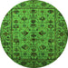 Round Oriental Green Industrial Rug, urb2436grn