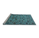 Sideview of Machine Washable Oriental Light Blue Industrial Rug, wshurb2436lblu