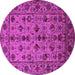 Round Oriental Pink Industrial Rug, urb2436pnk