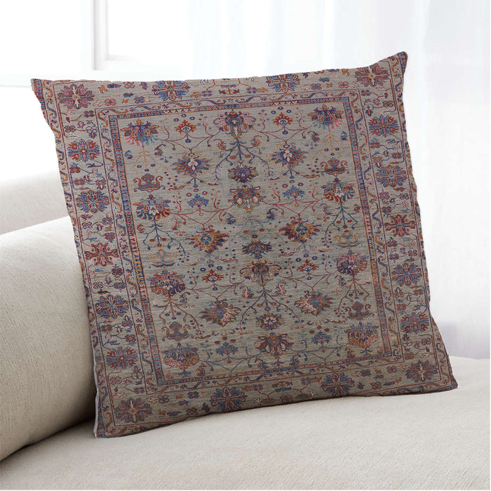 Lifestyle Image of Mid-Century Modern Urban Square Red Brown Throw Pillow, 18 inch by 18 inch, pwurb2436