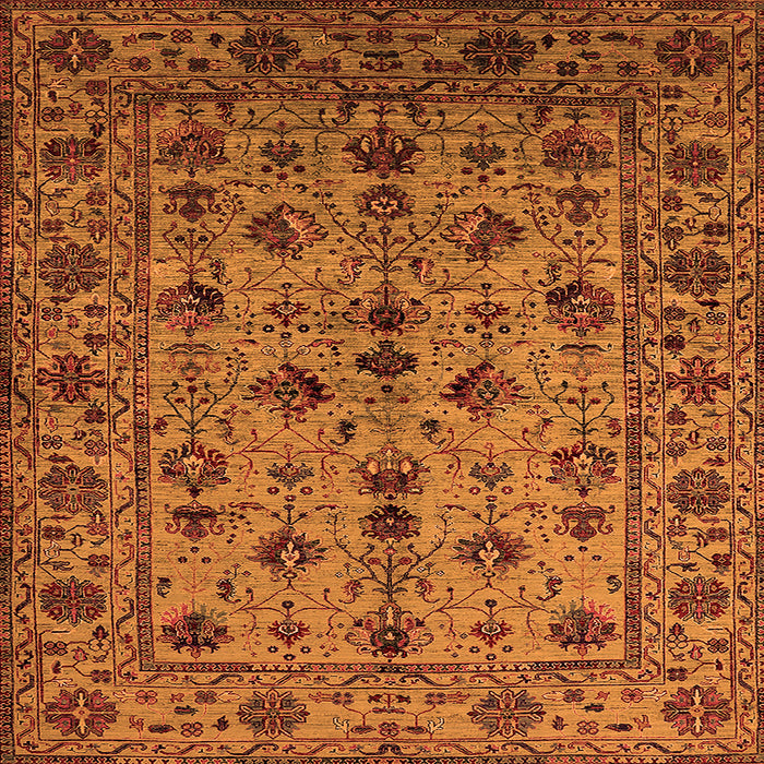 Square Oriental Orange Industrial Rug, urb2436org