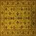 Square Oriental Yellow Industrial Rug, urb2436yw