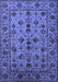 Machine Washable Oriental Blue Industrial Rug, wshurb2436blu