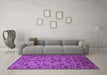 Machine Washable Oriental Purple Industrial Area Rugs in a Living Room, wshurb2436pur