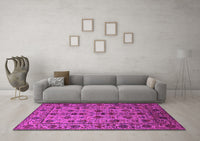 Machine Washable Oriental Pink Industrial Rug, wshurb2436pnk