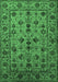 Machine Washable Oriental Emerald Green Industrial Area Rugs, wshurb2436emgrn