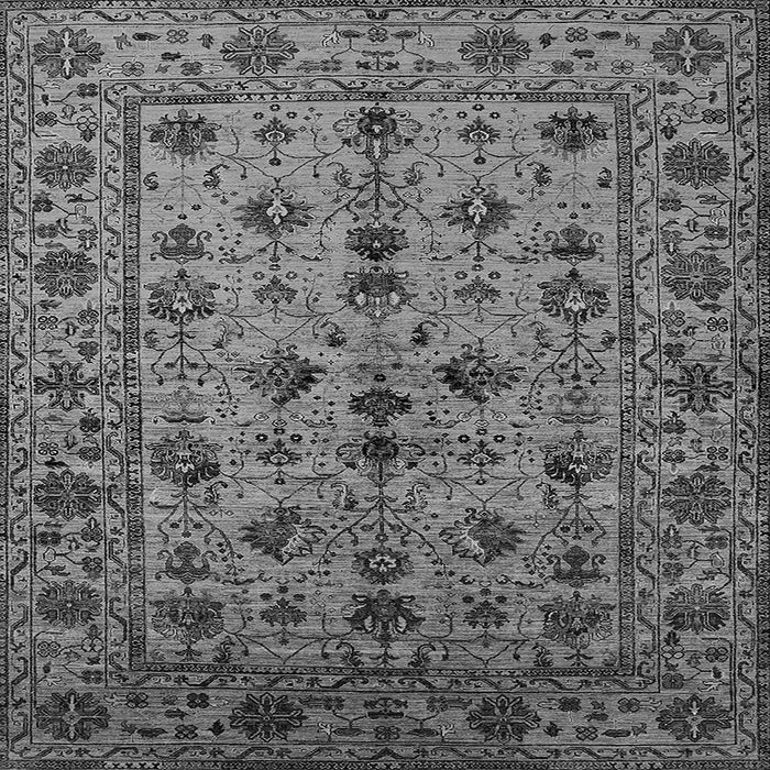 Square Machine Washable Oriental Gray Industrial Rug, wshurb2436gry