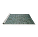 Sideview of Machine Washable Industrial Modern Cadet Blue Green Rug, wshurb2437