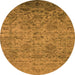 Round Oriental Orange Traditional Rug, urb2437org