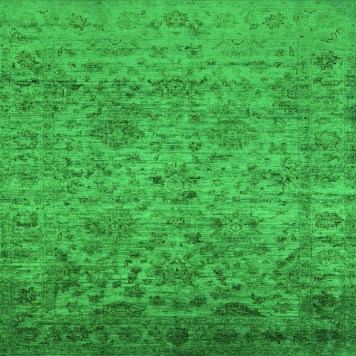 Square Oriental Green Traditional Rug, urb2437grn