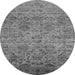 Round Oriental Gray Traditional Rug, urb2437gry