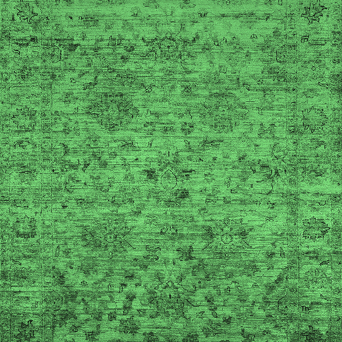Machine Washable Oriental Emerald Green Traditional Area Rugs, wshurb2437emgrn
