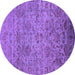 Round Oriental Purple Traditional Rug, urb2437pur