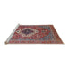 Sideview of Machine Washable Industrial Modern Fire Brick Red Rug, wshurb2438