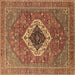 Square Persian Brown Traditional Rug, urb2438brn