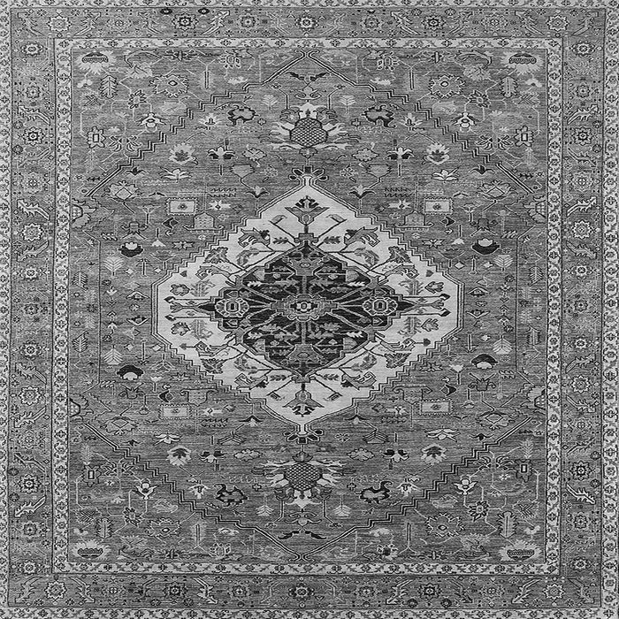 Square Machine Washable Persian Gray Traditional Rug, wshurb2438gry