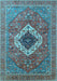 Machine Washable Persian Light Blue Traditional Rug, wshurb2438lblu