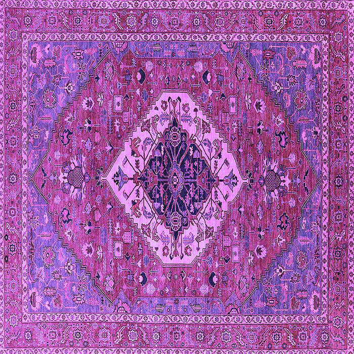 Square Machine Washable Persian Purple Traditional Area Rugs, wshurb2438pur