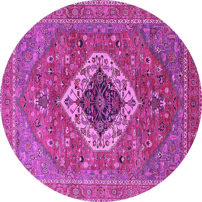 Round Persian Pink Traditional Rug, urb2438pnk