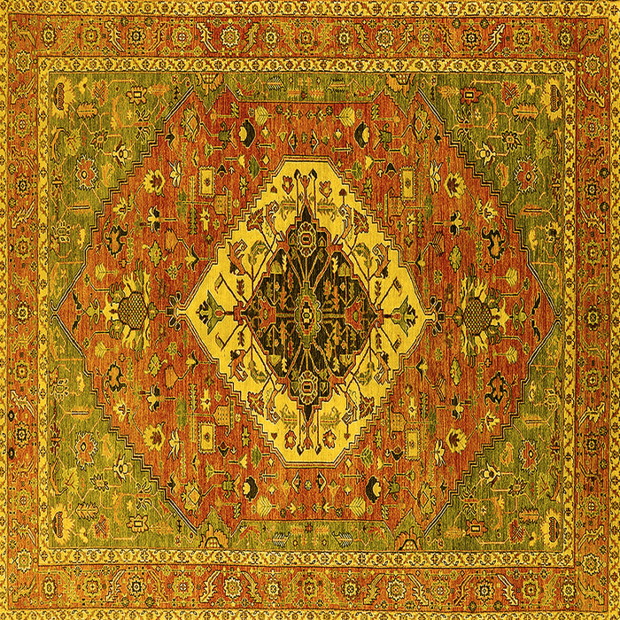 Square Persian Yellow Traditional Rug, urb2438yw