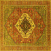 Square Persian Yellow Traditional Rug, urb2438yw