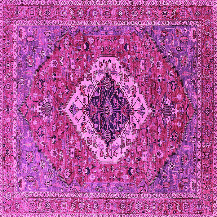 Square Machine Washable Persian Pink Traditional Rug, wshurb2438pnk