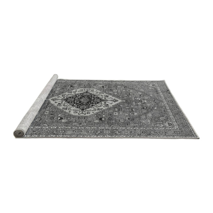 Sideview of Machine Washable Persian Gray Traditional Rug, wshurb2438gry