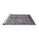 Sideview of Machine Washable Industrial Modern Purple Rug, wshurb2439