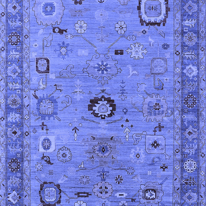 Machine Washable Oriental Blue Industrial Rug, wshurb2439blu