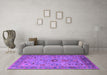 Machine Washable Oriental Purple Industrial Area Rugs in a Living Room, wshurb2439pur