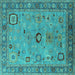 Square Oriental Turquoise Industrial Rug, urb2439turq