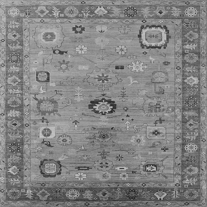 Square Machine Washable Oriental Gray Industrial Rug, wshurb2439gry