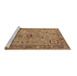 Sideview of Machine Washable Oriental Brown Industrial Rug, wshurb2439brn