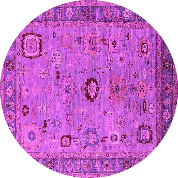 Round Machine Washable Oriental Pink Industrial Rug, wshurb2439pnk