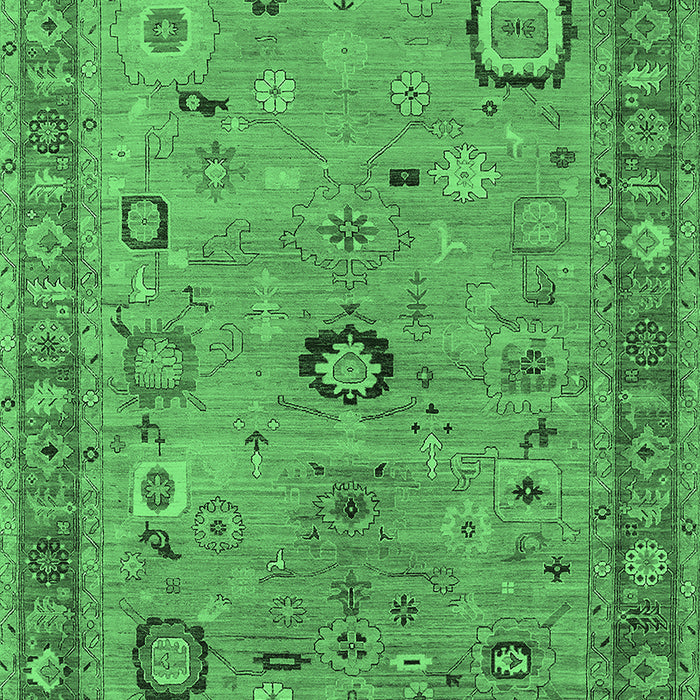 Machine Washable Oriental Emerald Green Industrial Area Rugs, wshurb2439emgrn