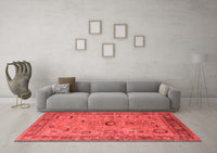 Machine Washable Oriental Red Industrial Rug, wshurb2439red