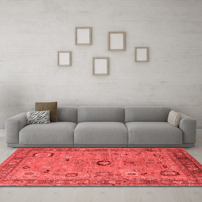 Industrial Red Washable Rugs