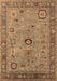 Machine Washable Oriental Brown Industrial Rug, wshurb2439brn