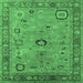 Square Oriental Emerald Green Industrial Rug, urb2439emgrn