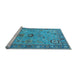 Sideview of Machine Washable Oriental Light Blue Industrial Rug, wshurb2439lblu