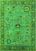 Machine Washable Oriental Green Industrial Area Rugs, wshurb2439grn