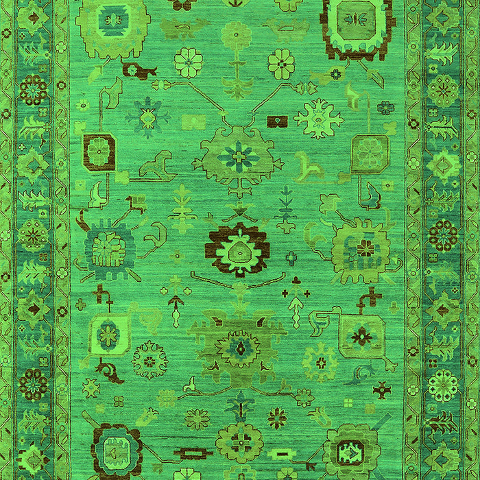 Machine Washable Oriental Green Industrial Area Rugs, wshurb2439grn