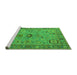 Sideview of Machine Washable Oriental Green Industrial Area Rugs, wshurb2439grn