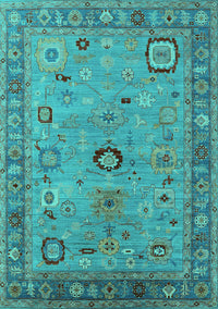 Oriental Turquoise Industrial Rug, urb2439turq