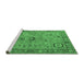 Sideview of Machine Washable Oriental Emerald Green Industrial Area Rugs, wshurb2439emgrn