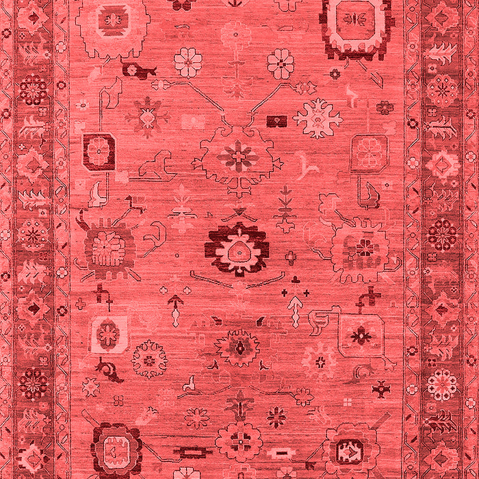 Machine Washable Oriental Red Industrial Rug, wshurb2439red
