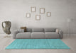 Machine Washable Oriental Light Blue Industrial Rug in a Living Room, wshurb243lblu